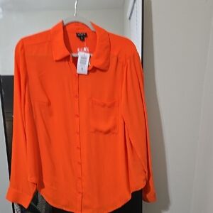 Torrid Orange Button Down Shirt